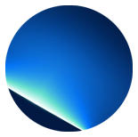 A beam of light ebbing up towards the top of the screen - it looks like a sunrise peering over the horizon. A blue, teal hue glows upward.